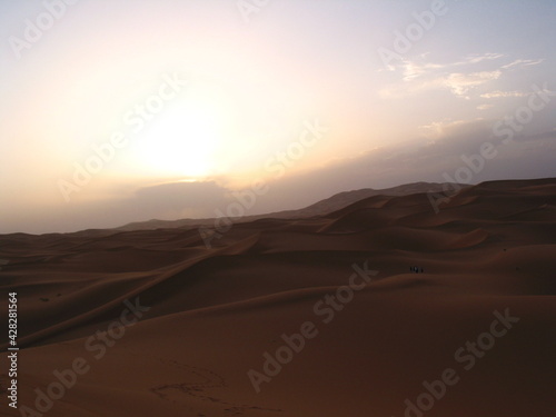 beautiful view of desert in Morocco design for travel and adventure concept 