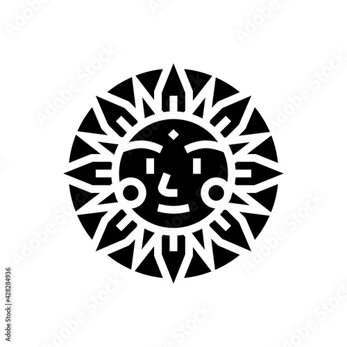 sun occult symbol glyph icon vector. sun occult symbol sign. isolated contour symbol black illustration