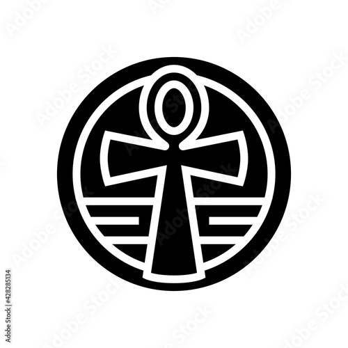 cross ankh glyph icon vector. cross ankh sign. isolated contour symbol black illustration
