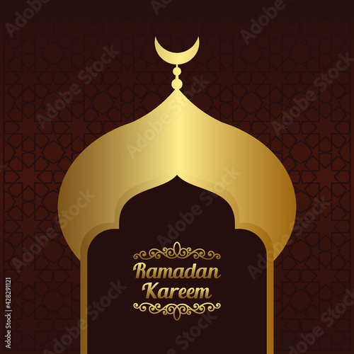Ramadan Kareem mosque islamic background vector design illustration