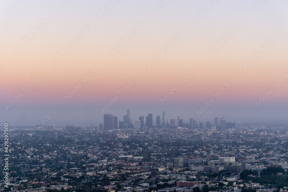 Sunset over downtown Los Angeles from Griffith Observatory