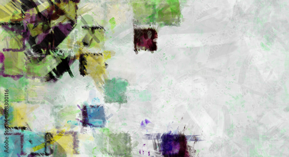 Obraz premium Modern art. Colorful contemporary artwork. Color strokes of paint. Brushstrokes on abstract background. Brush painting.