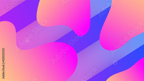 Abstract Cover. Tech Landing Page. Rainbow Banner. Dynamic Screen. Purple Mobile Design. Commercial Illustration. Trendy Frame. Flat Digital Background. Lilac Abstract Cover