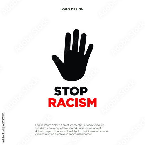 Stop Racism Text, Racism Vector, Illustration Poster Background © Fazdesign.id