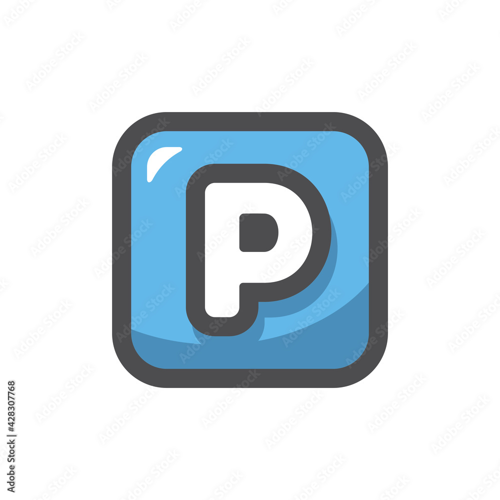Parking square symbol Vector icon Cartoon illustration Parking square symbol Vector icon Cartoon illustration