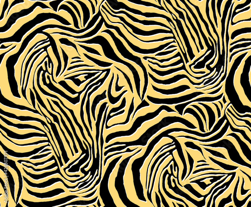 Fototapeta Naklejka Na Ścianę i Meble -  Seamless zebra pattern, animal print.