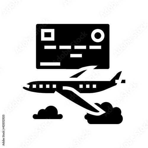 traveling card glyph icon vector. traveling card sign. isolated contour symbol black illustration