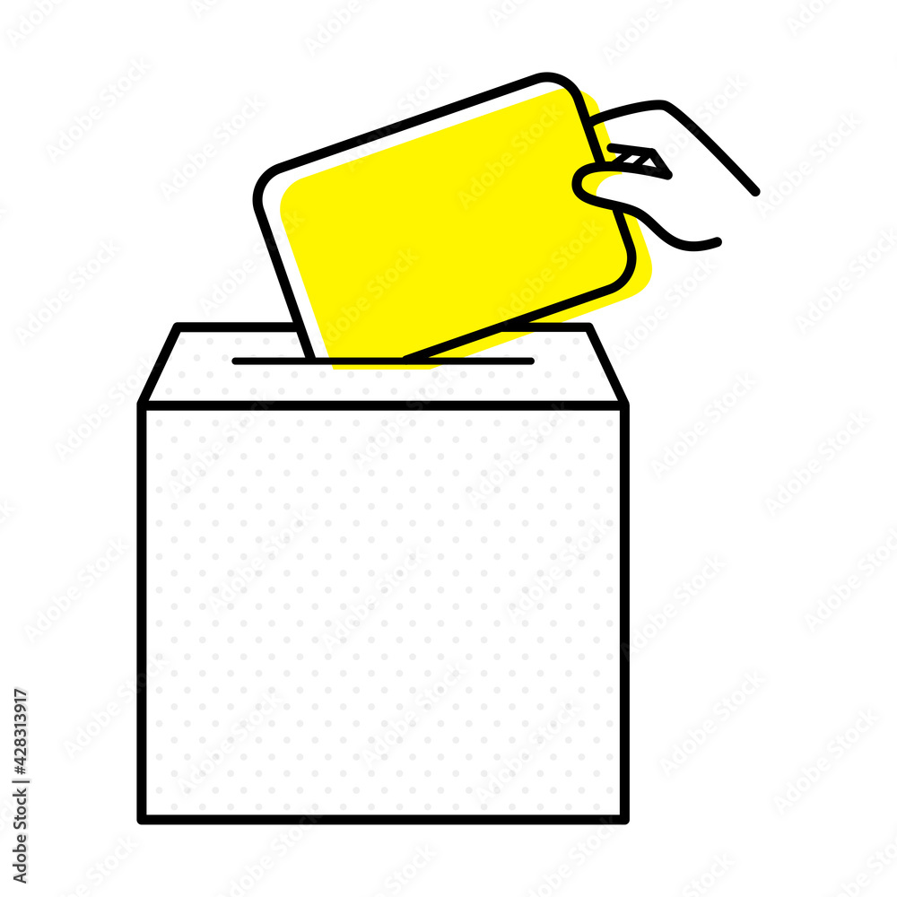 アンケートや選挙で使う投票箱と投票用紙のアイコンイラスト Vector De Stock Adobe Stock