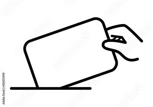 アンケートや選挙で使う投票用紙のアイコンイラスト。