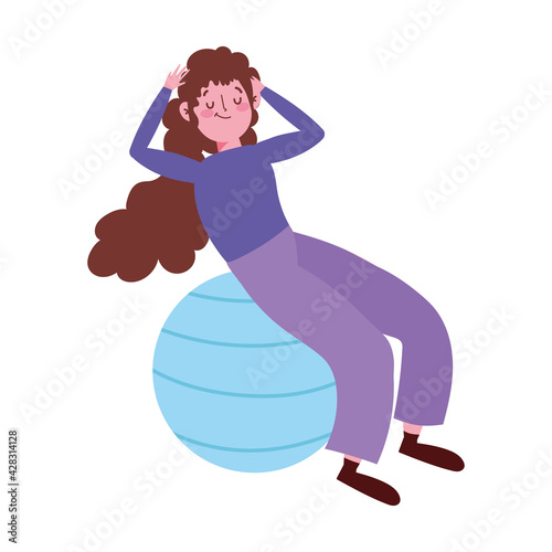 woman with fitball