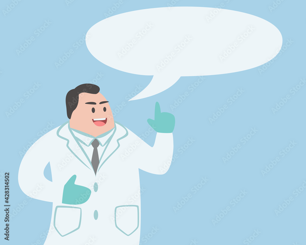 Male doctor with empty bubble qoute Male doctor with empty bubble qoute