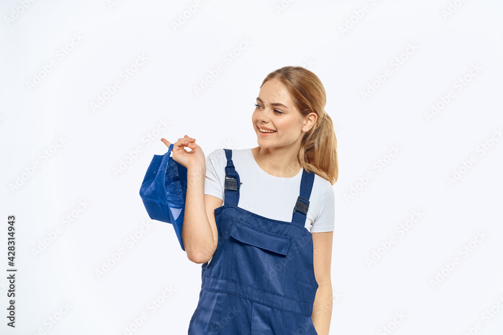 women in blue cap service professionals working women in blue cap service professionals working