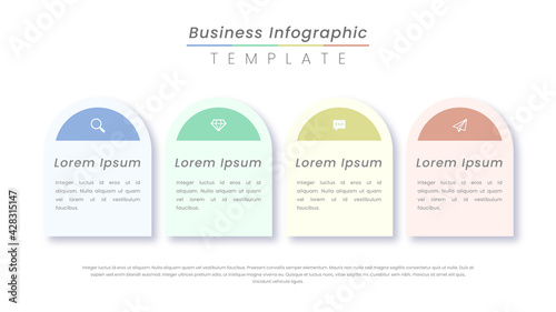 Infographic label design with icons and 4 options or steps. infographics for business concept.