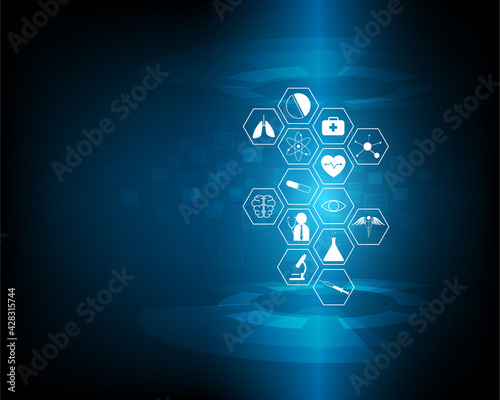 Health care icon medical innovation concept background illustration eps10 vector