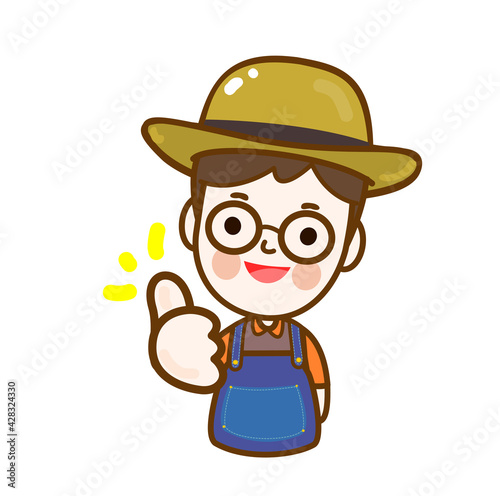 Cartoon Thai Famer Character Vector
