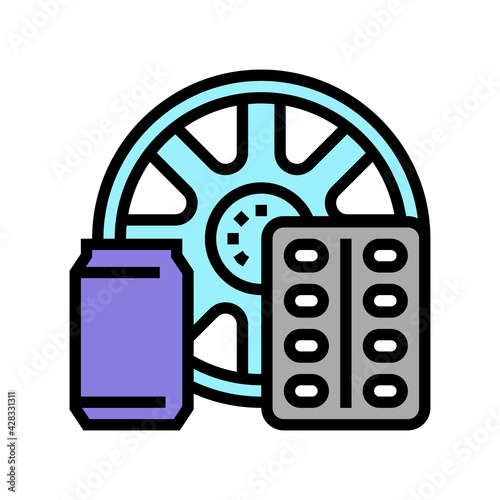 products from aluminium color icon vector. products from aluminium sign. isolated symbol illustration