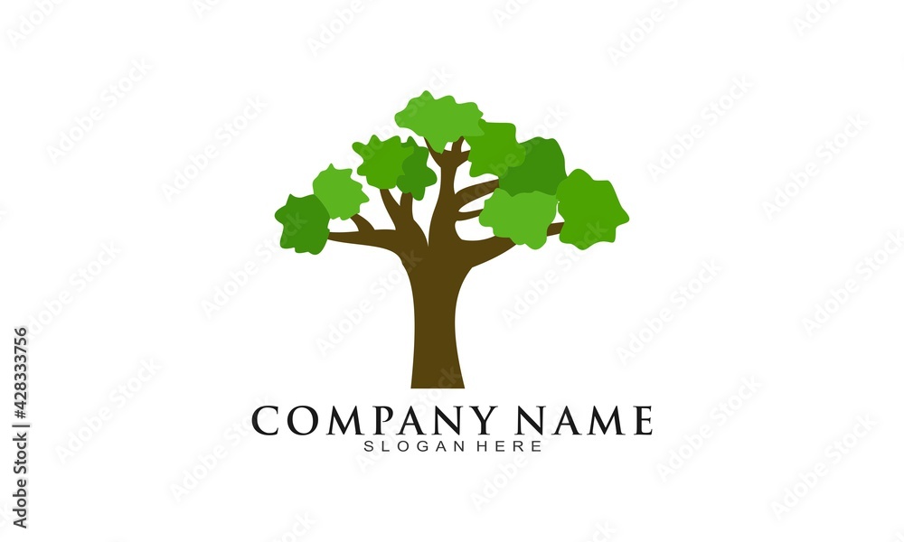 Obraz premium Garden tree vector logo