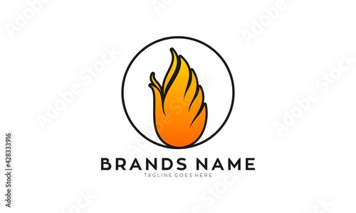 Luxury fire illustration vector logo