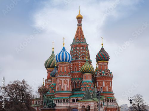 View of St. Basil's Cathedral in winter