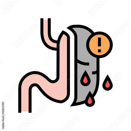 risk of complications, severe bleeding color icon vector. risk of complications, severe bleeding sign. isolated symbol illustration