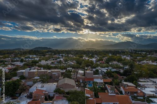Mendoza City at sunset