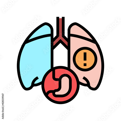 lung or breathing problems color icon vector. lung or breathing problems sign. isolated symbol illustration