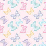 Vector butterfly cute seamless repeat pattern design background