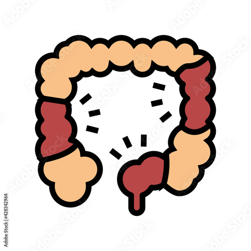 colitis disease color icon vector. colitis disease sign. isolated symbol illustration