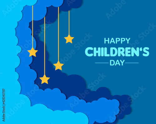  Flat Childrens Day With Cloud
