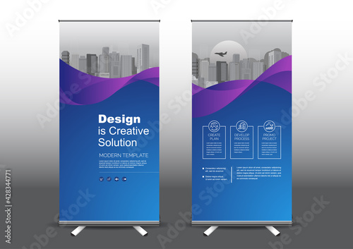 RollUp template vector illustration, Designed for style applied to the expo. Publicity banners, business model vertical. photo