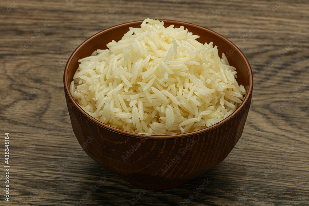 Steamed basmati rice in the bowl Steamed basmati rice in the bowl