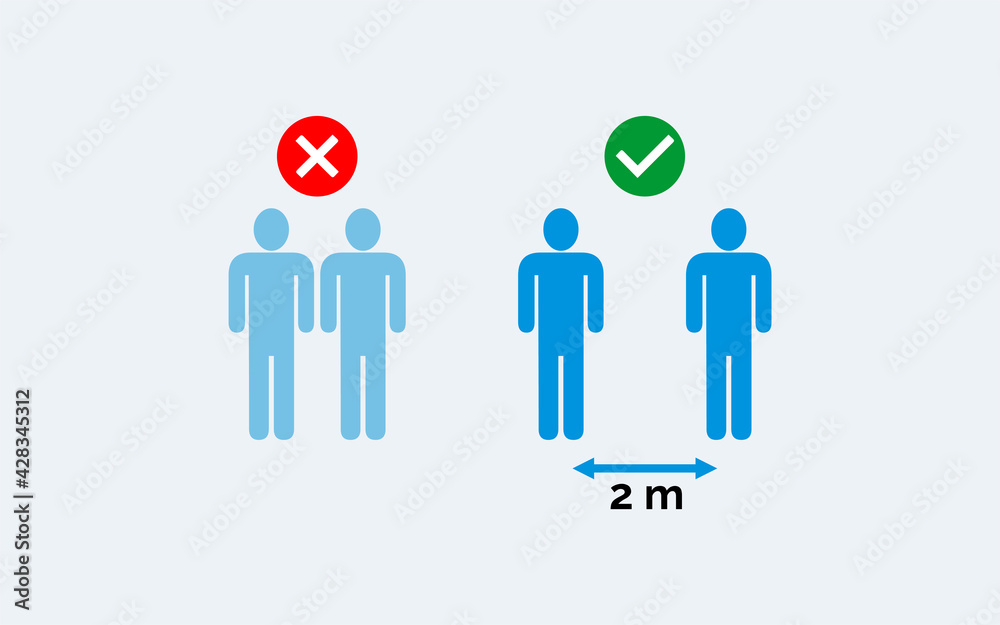 Social Distancing 2 meter. Corona virus Concepts. Coronavirus covid-19 Social Distancing 2 meter. Corona virus Concepts. Coronavirus covid-19