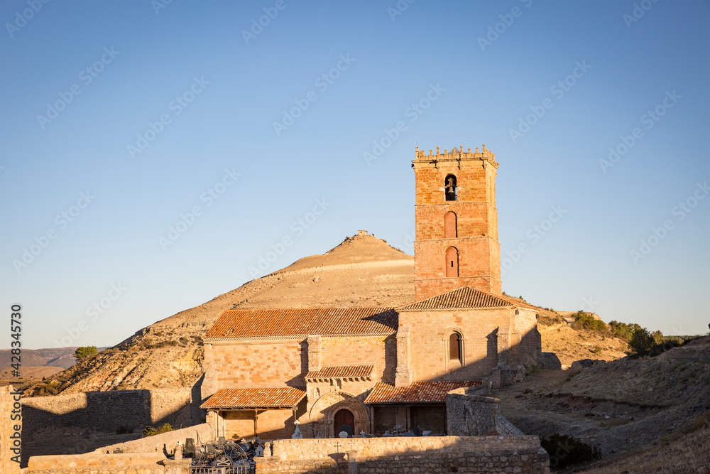 church of Santa Maria del Rey and the Cemetery in Atienza, province of Guadalajara, Castile-La Mancha, Spain