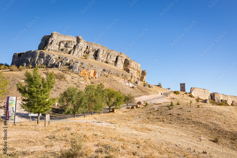 a view of the medieval castle in Atienza, province of Guadalajara, Castile-La Mancha, Spain