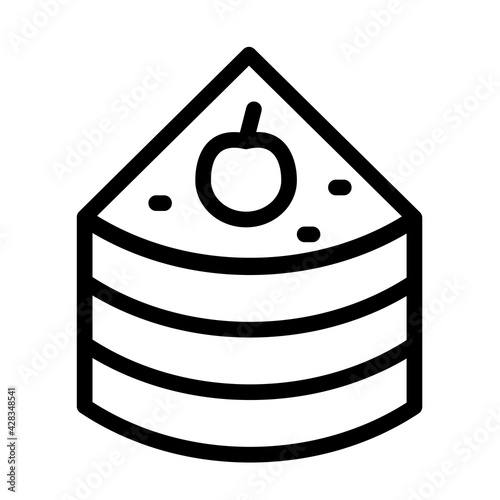 cake pancake slice single isolated icon with outline style