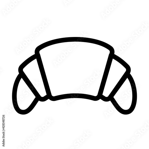 croissant snack cake single isolated icon with outline style