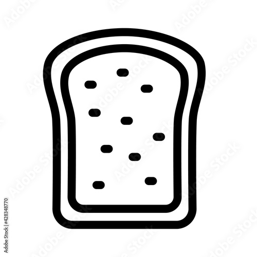 bread butter wheat bread single isolated icon with outline style