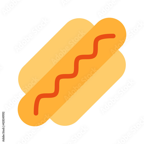 hotdog sauce sausage single isolated icon with flat style