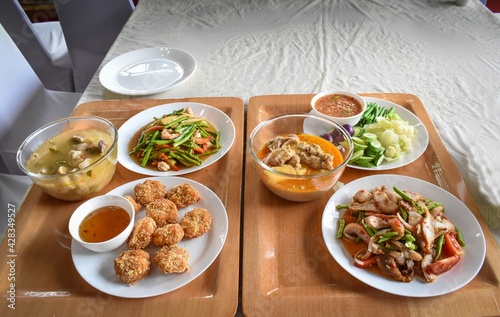 Assorted Thai food on the table
