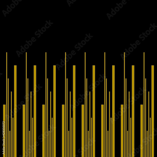 Geometric of vertical radom stripe pattern. Design regular lines yellow on black background. Design print for illustration  texture  textile  wallpaper  background. Set 3