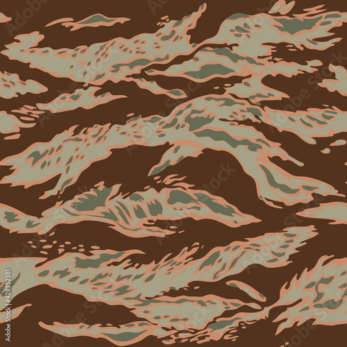 Tiger stripe camouflage seamless vector  pattern for background, Fabric and others.
