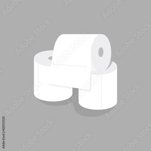 toilet paper vector. panic buying for quarantine stock at home