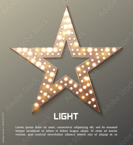Star retro light banner.