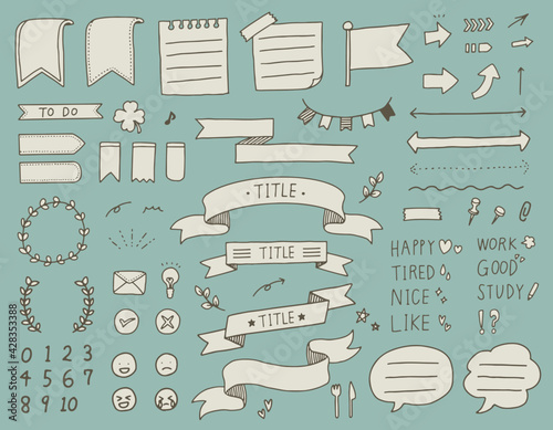 手書きのかわいくておしゃれなリボンや吹き出しやメモ帳の素材のレトロなベクターイラストセット Stock Vector Adobe Stock 手書きのかわいくておしゃれなリボンや吹き出しやメモ帳の素材のレトロなベクターイラストセット Stock Vector Adobe Stock