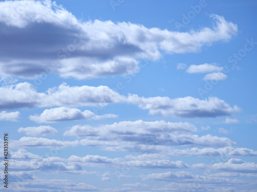 Fototapeta Naklejka Na Ścianę i Meble -  White cumulus clouds on a blue sky