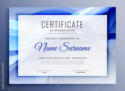 abstract certificate of recognition template design