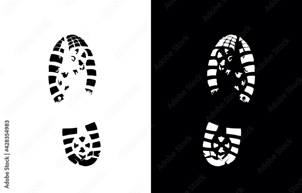 Shoe Print Vector Sign Shoe Print Vector Sign