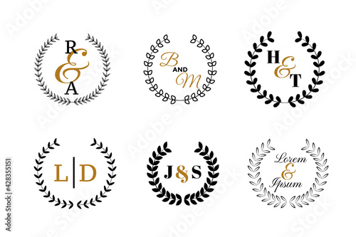 wedding monograms or logotype set