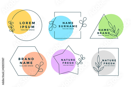minimalist logos or monograms set of six
