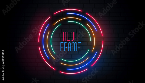 circular neon round colorful background